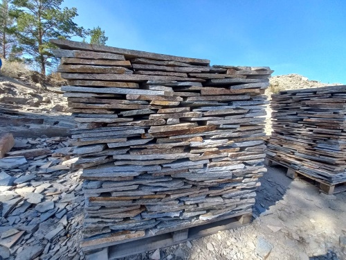 Плитняк златолит серебристый для фасада купить в Люберцах